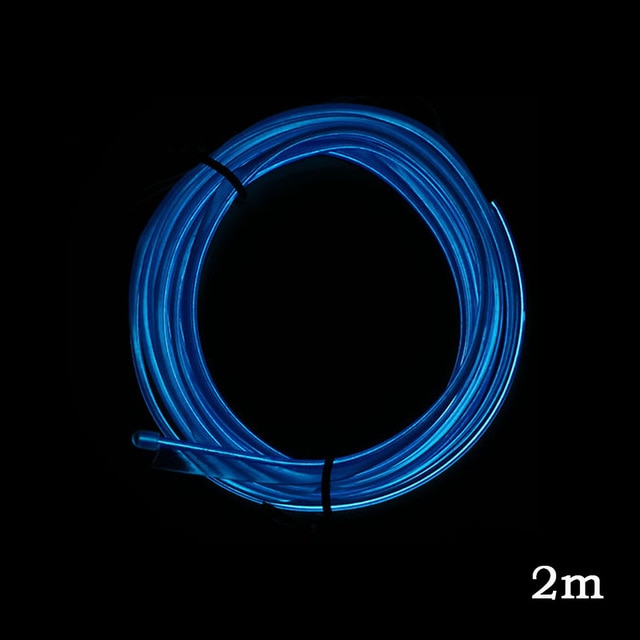 12V Flexible Neon EL Wire Rope Indoor Interior Light for AUTO 1m/2m/3m/5m Car LED Strips Auto Decoration Atmosphere Lamp