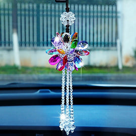 Universal Auto Beautiful Crystal Rearview Mirror Hanging Pendant Ornaments Car Decoration Accessories