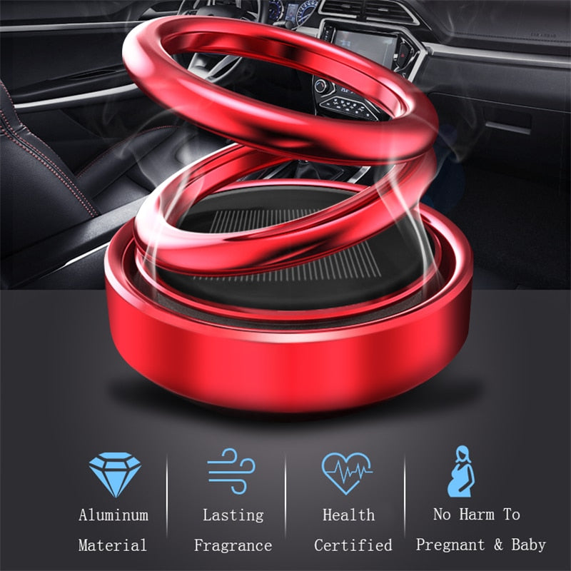 Fashion Solar Auto Rotating Car Perfume Air Freshener Fragrance for Auto Accessories or Home Decoration Ornament