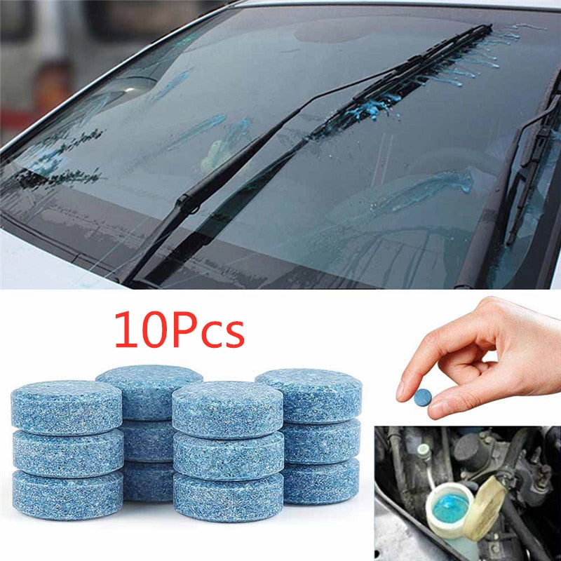 10 Pcs  Multifunction Compact Glass Washer Detergent Effervescent Tablets for Car Window  Glass or Home Window Glass Cleaning