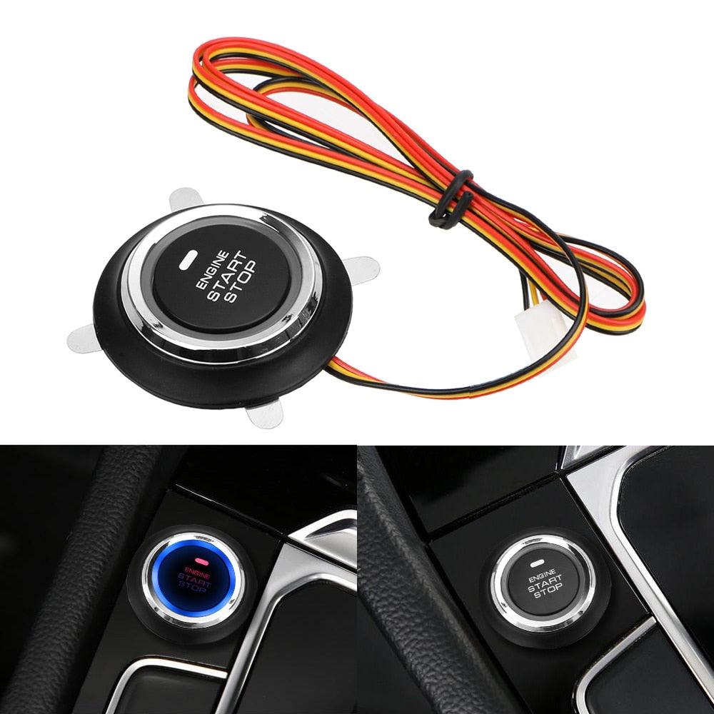 12V Safe Car Engine Start Stop Push Button Keyless Entry Ignition Starter Switch LED Light for Auto Replacement
