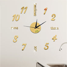 Load image into Gallery viewer, Big Wall Clock 3D Mirror Sticker Unique Big Number DIY Decor Wall Clock Art Sticker Decal Home Modern Decoration