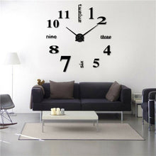 Load image into Gallery viewer, Big Wall Clock 3D Mirror Sticker Unique Big Number DIY Decor Wall Clock Art Sticker Decal Home Modern Decoration