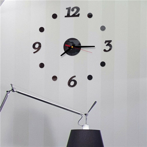 Big Wall Clock 3D Mirror Sticker Unique Big Number DIY Decor Wall Clock Art Sticker Decal Home Modern Decoration