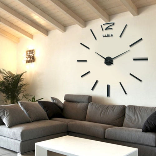 Big Wall Clock 3D Mirror Sticker Unique Big Number DIY Decor Wall Clock Art Sticker Decal Home Modern Decoration