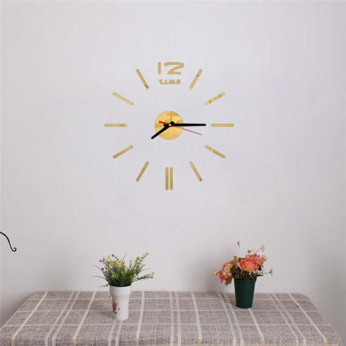 Big Wall Clock 3D Mirror Sticker Unique Big Number DIY Decor Wall Clock Art Sticker Decal Home Modern Decoration