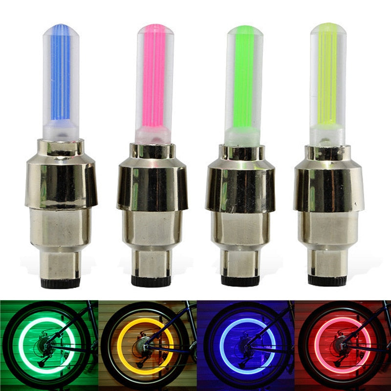 2PCS LED Light For Tire Valve CapFlash Spoke Neon Lamp Auto Car Wheel Motocycle Bike Tire Valve Cap