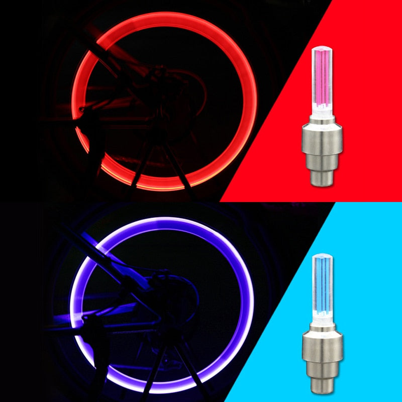 2PCS LED Light For Tire Valve CapFlash Spoke Neon Lamp Auto Car Wheel Motocycle Bike Tire Valve Cap