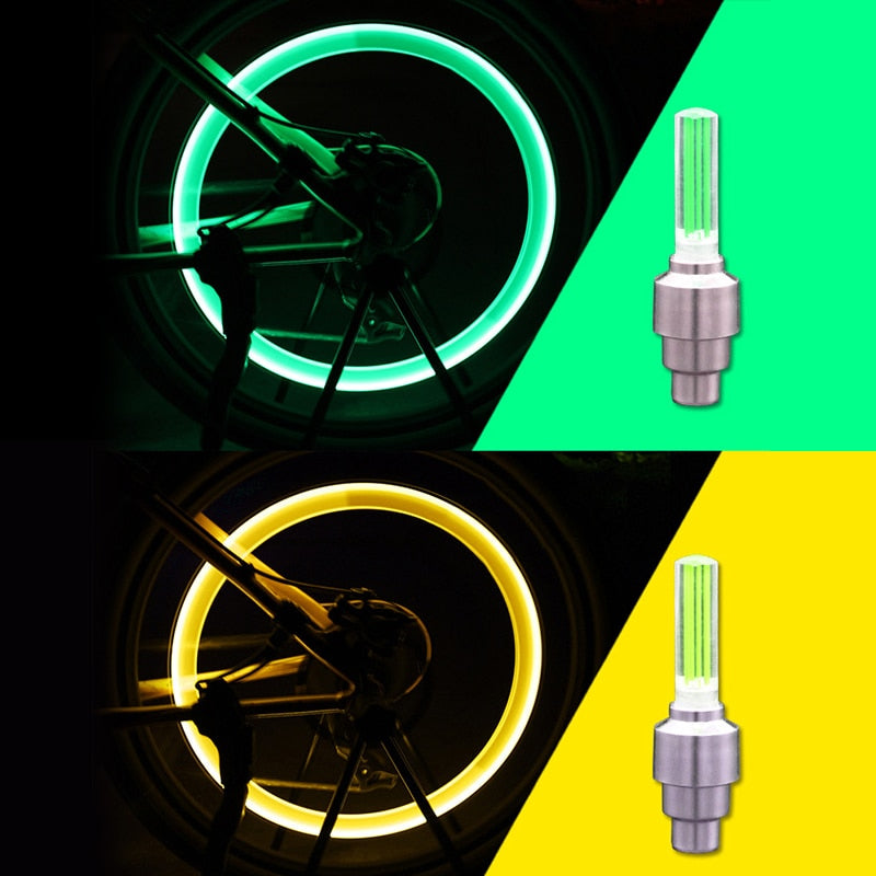2PCS LED Light For Tire Valve CapFlash Spoke Neon Lamp Auto Car Wheel Motocycle Bike Tire Valve Cap