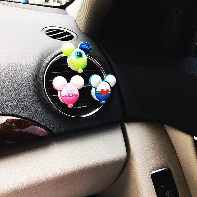 Cute Cartoon Mouse Solid Lemon Scent Perfume Clip Auto Vent Fragrance Air Freshener Automobile Accessories Decoration