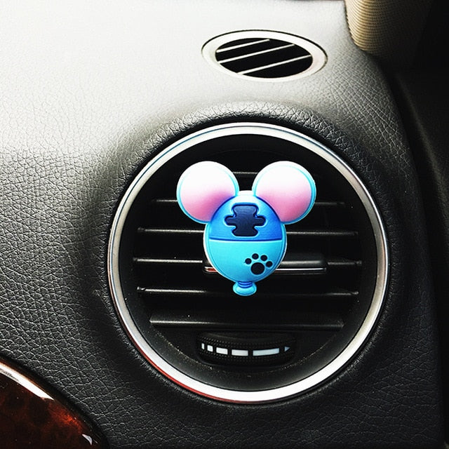 Cute Cartoon Mouse Solid Lemon Scent Perfume Clip Auto Vent Fragrance Air Freshener Automobile Accessories Decoration