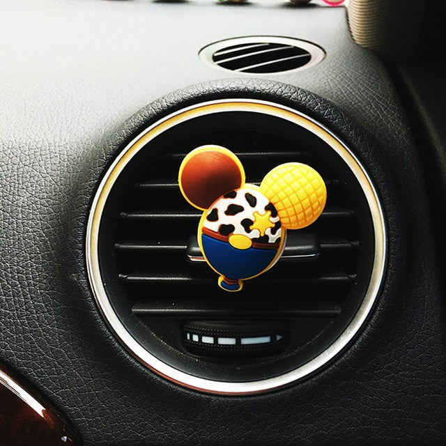 Cute Cartoon Mouse Solid Lemon Scent Perfume Clip Auto Vent Fragrance Air Freshener Automobile Accessories Decoration