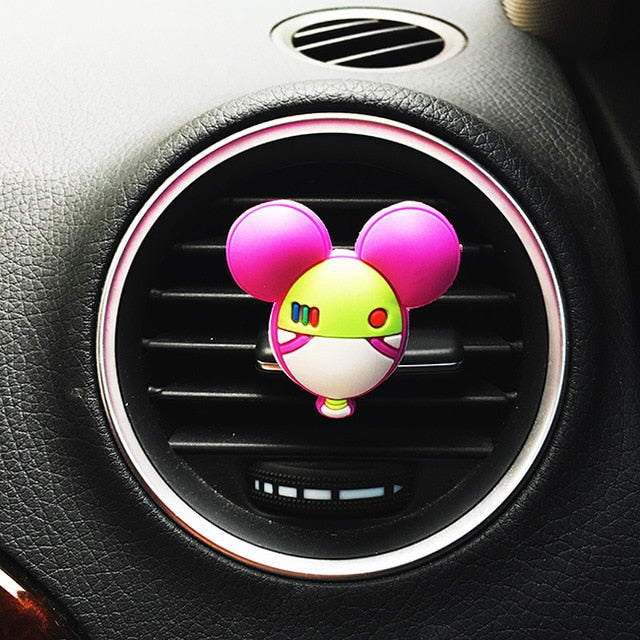 Cute Cartoon Mouse Solid Lemon Scent Perfume Clip Auto Vent Fragrance Air Freshener Automobile Accessories Decoration