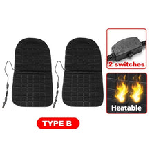 Load image into Gallery viewer, 2Pcs In 1 Fast Heated &amp; Adjustable Safe Car Electric Heated Seat Warm Pad Cushions Covers Black/Grey/Blue/Red Color