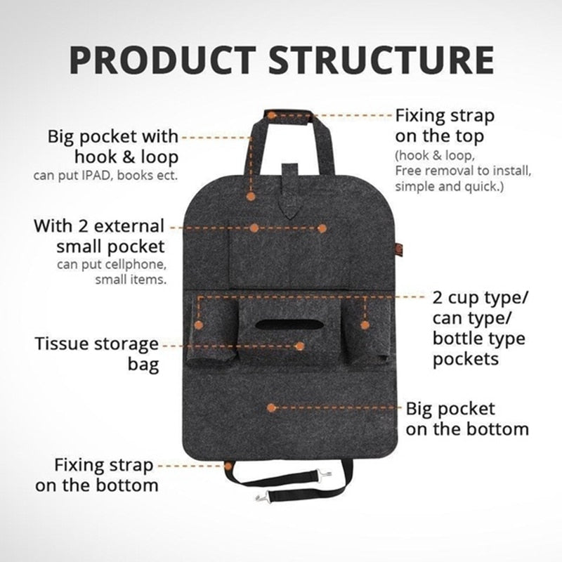 Fashion Auto Car Seat Back Multi-Pocket Storage Bag Organizer Holder Seat Back Covers Protection