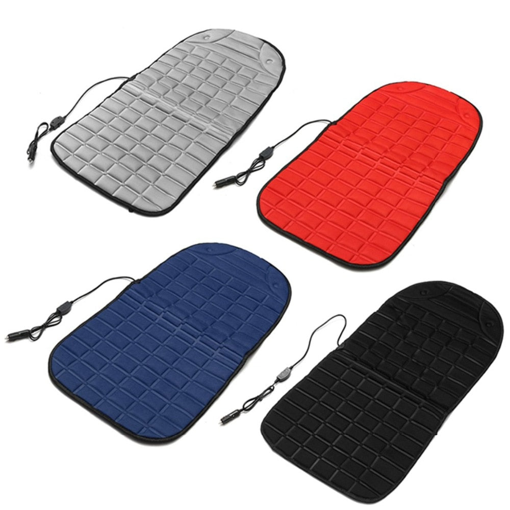 2Pcs In 1 Fast Heated & Adjustable Safe Car Electric Heated Seat Warm Pad Cushions Covers Black/Grey/Blue/Red Color