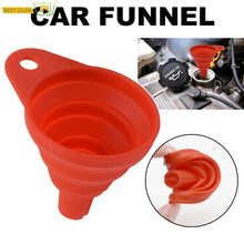 Load image into Gallery viewer, Car Auto Engine Funnel Gasoline Oil Fuel Petrol Diesel Liquid Washer Fluid Change Fill Transfer Universal Collapsible Silicone