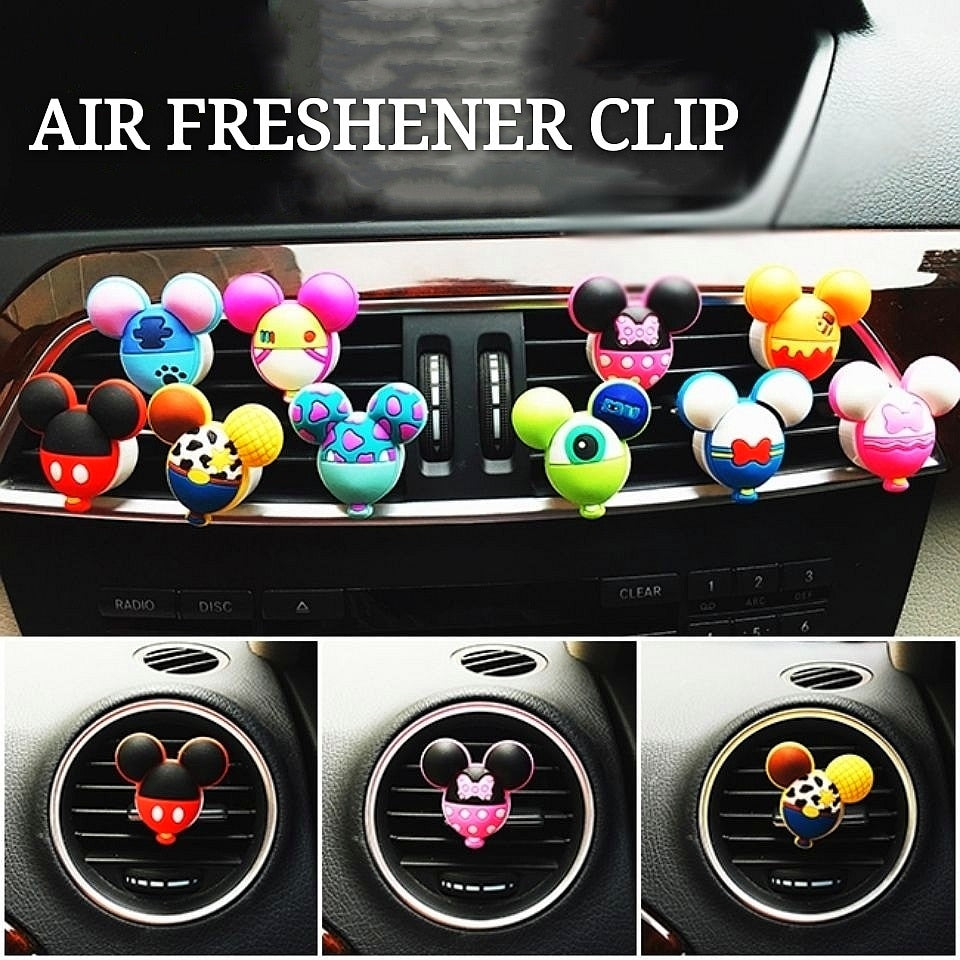 Cute Cartoon Mouse Solid Lemon Scent Perfume Clip Auto Vent Fragrance Air Freshener Automobile Accessories Decoration