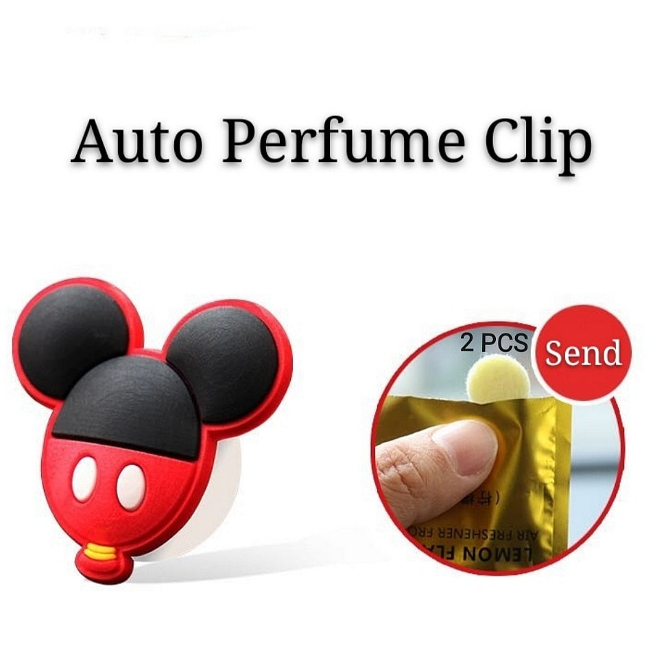 Cute Cartoon Mouse Solid Lemon Scent Perfume Clip Auto Vent Fragrance Air Freshener Automobile Accessories Decoration