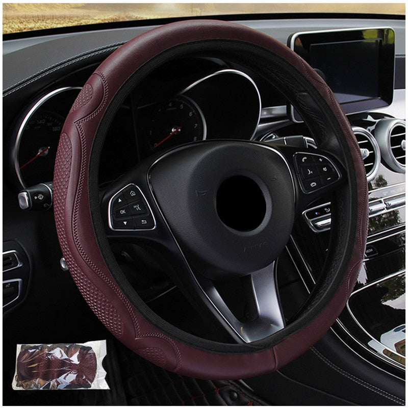Anti-slip Faux Leather Car Steering Wheel Cover for Car Accessories Car Decoration
