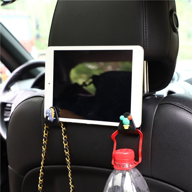 Cartoon Cute Car Seat Hook Hanger Holder Auto Interior Purse Cloth Bag Hanger Organizer Storage Decoration