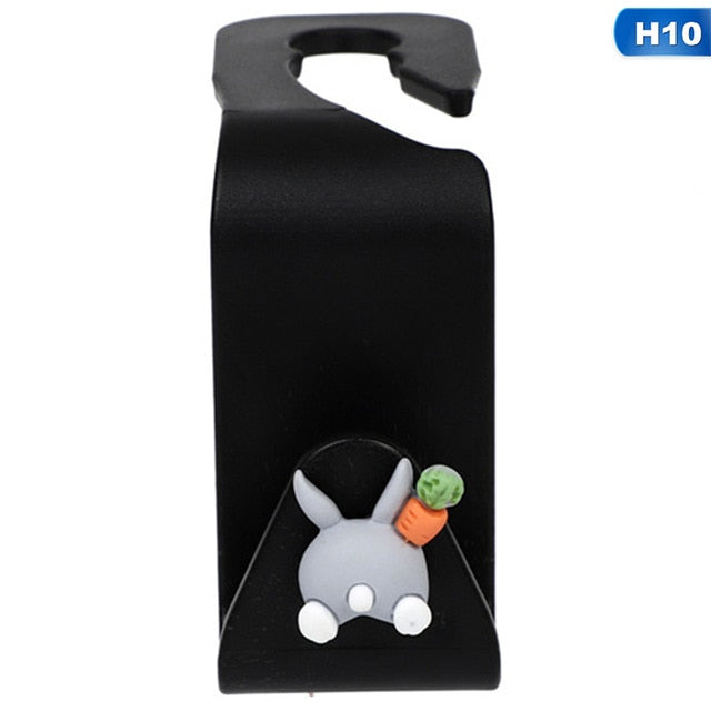 Cartoon Cute Car Seat Hook Hanger Holder Auto Interior Purse Cloth Bag Hanger Organizer Storage Decoration