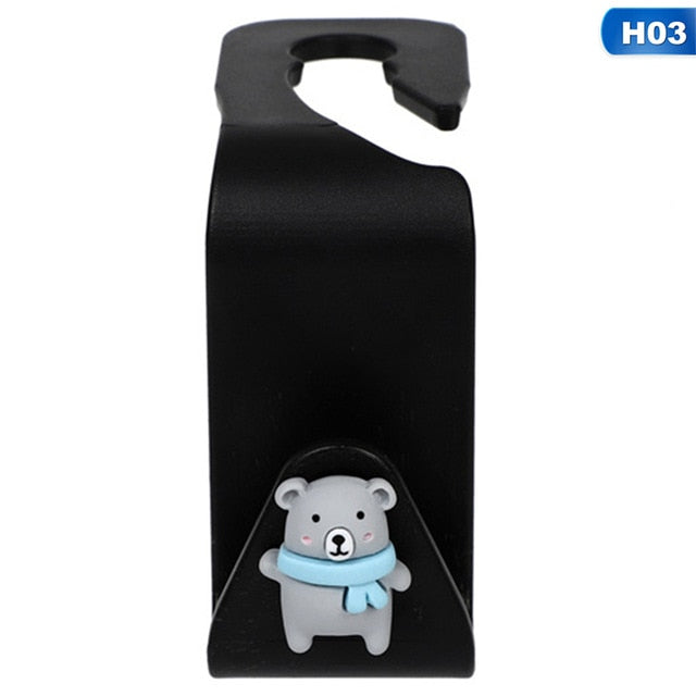 Cartoon Cute Car Seat Hook Hanger Holder Auto Interior Purse Cloth Bag Hanger Organizer Storage Decoration