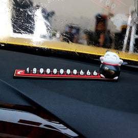 Cute Cartoon Lucky Cat Car Temporary Parking Phone Number Plate Automobiles Telephone Number  Sticker  Notification Decoration