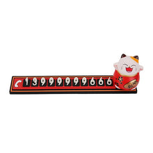 Load image into Gallery viewer, Cute Cartoon Lucky Cat Car Temporary Parking Phone Number Plate Automobiles Telephone Number  Sticker  Notification Decoration