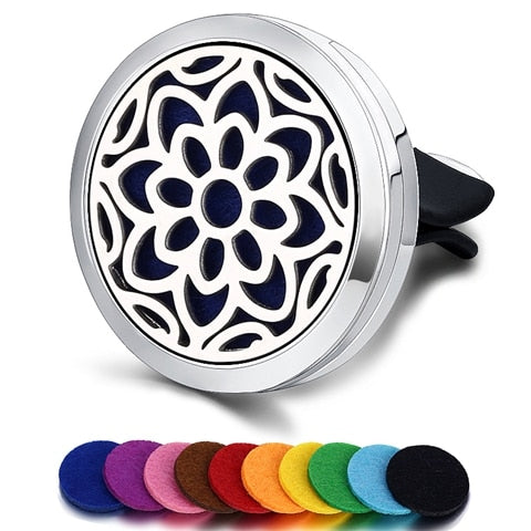 Car Air Freshener Perfume Diffuser Clip w/ Free 10pcs Perfume pad for Auto Vent Freshener Essential Oil Perfume Locket