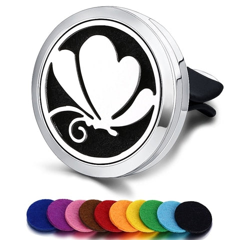 Car Air Freshener Perfume Diffuser Clip w/ Free 10pcs Perfume pad for Auto Vent Freshener Essential Oil Perfume Locket