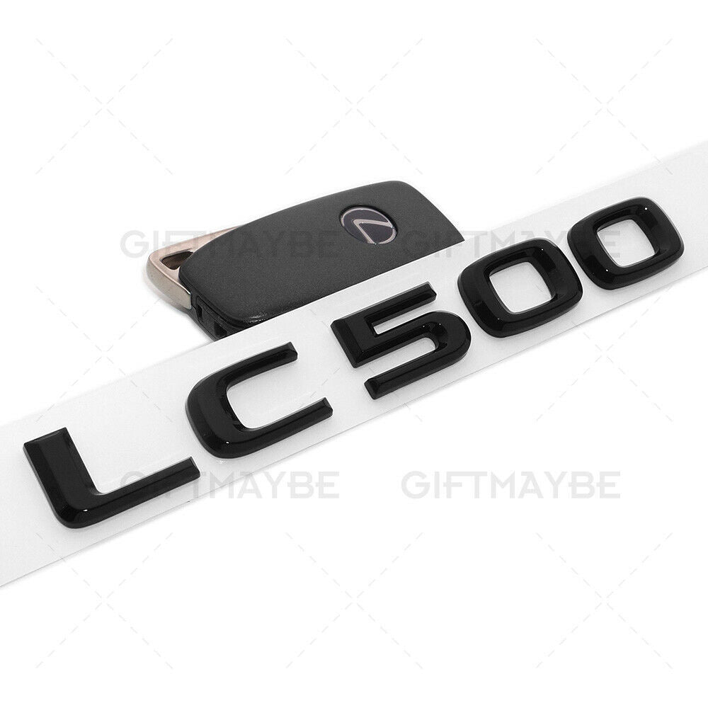 For Lexus Rear Bumper Gloss Black LC 500 Letter Logo Badge Emblem Car Replace