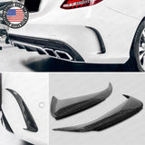For 15-20 C-Class W205 Rear Bumper Real Carbon Fiber Side Vents Spoiler Forged