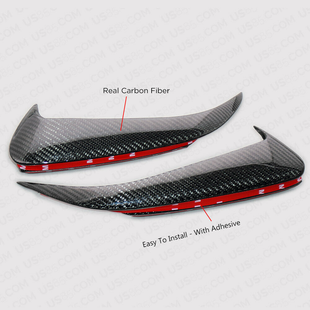 For 15-20 C-Class W205 Rear Bumper Real Carbon Fiber Side Vents Spoiler Forged