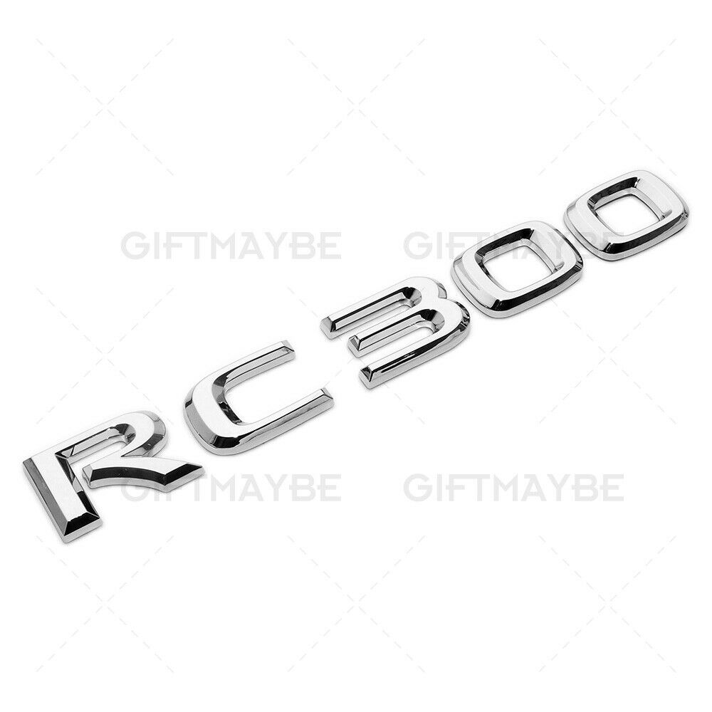 For Lexus Trunk Lid Chrome RC 300 Letter Logo Badge Emblem Car Replace F-Sport