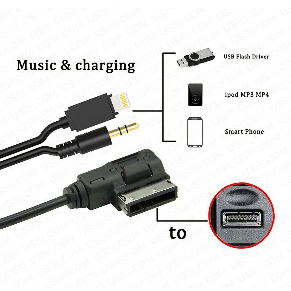Adattatore AMI 2-in-1 Audio E Ricarica Per MMI 3G+ – Compatibile Con Audi E Volkswagen (2009-2016)