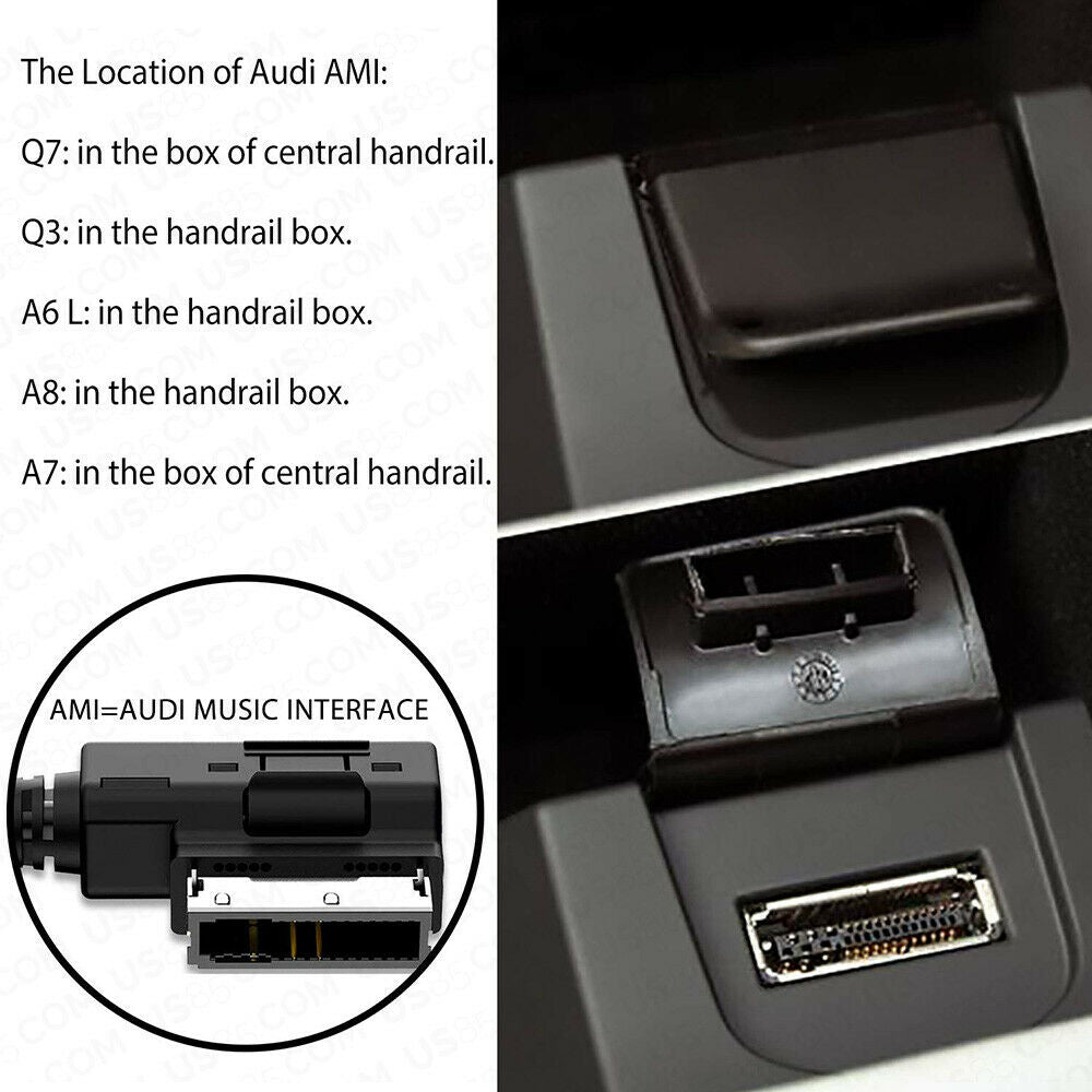 6ft For Audi VW AMI Adapter for iPhone Lightning Charging & AUX Cable MMI MEDIA Music Interface - US85.COM