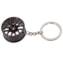 Load image into Gallery viewer, Universal Car Black Wheel Hub Rim Model Keychain Ring Gift Decoration - US85.COM