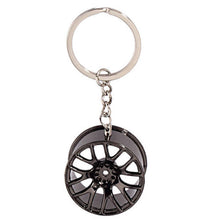 Load image into Gallery viewer, Universal Car Black Wheel Hub Rim Model Keychain Ring Gift Decoration - US85.COM